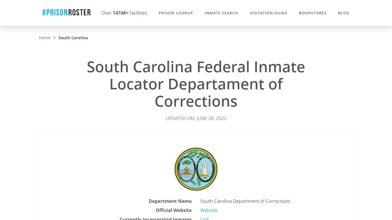 South Carolina Federal Inmate Search - Prisonroster